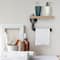 Natural Brown Industrial Wall-Mounted Rustic Toilet Paper Holder with Wood Shelf